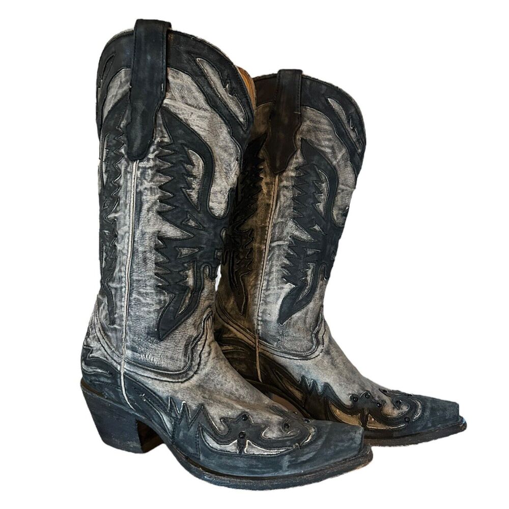 Corral Black and Gray Western Heeled Boots